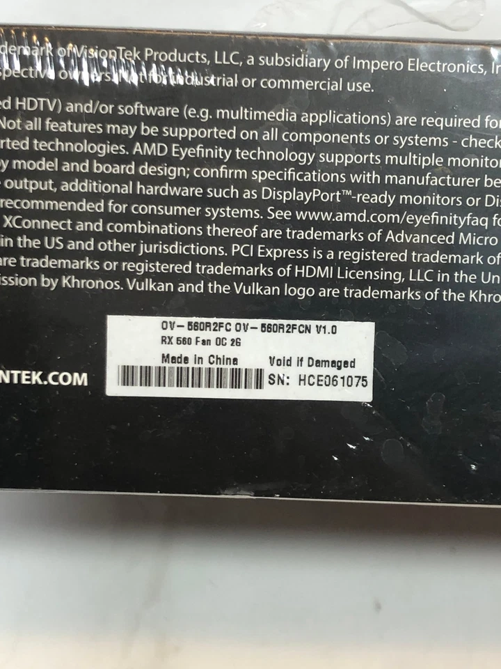 NEW VisionTek RX 560 Overclocked 2GB GDDR5 900962 RX5602G Graphics Video Card - Image 4 of 4