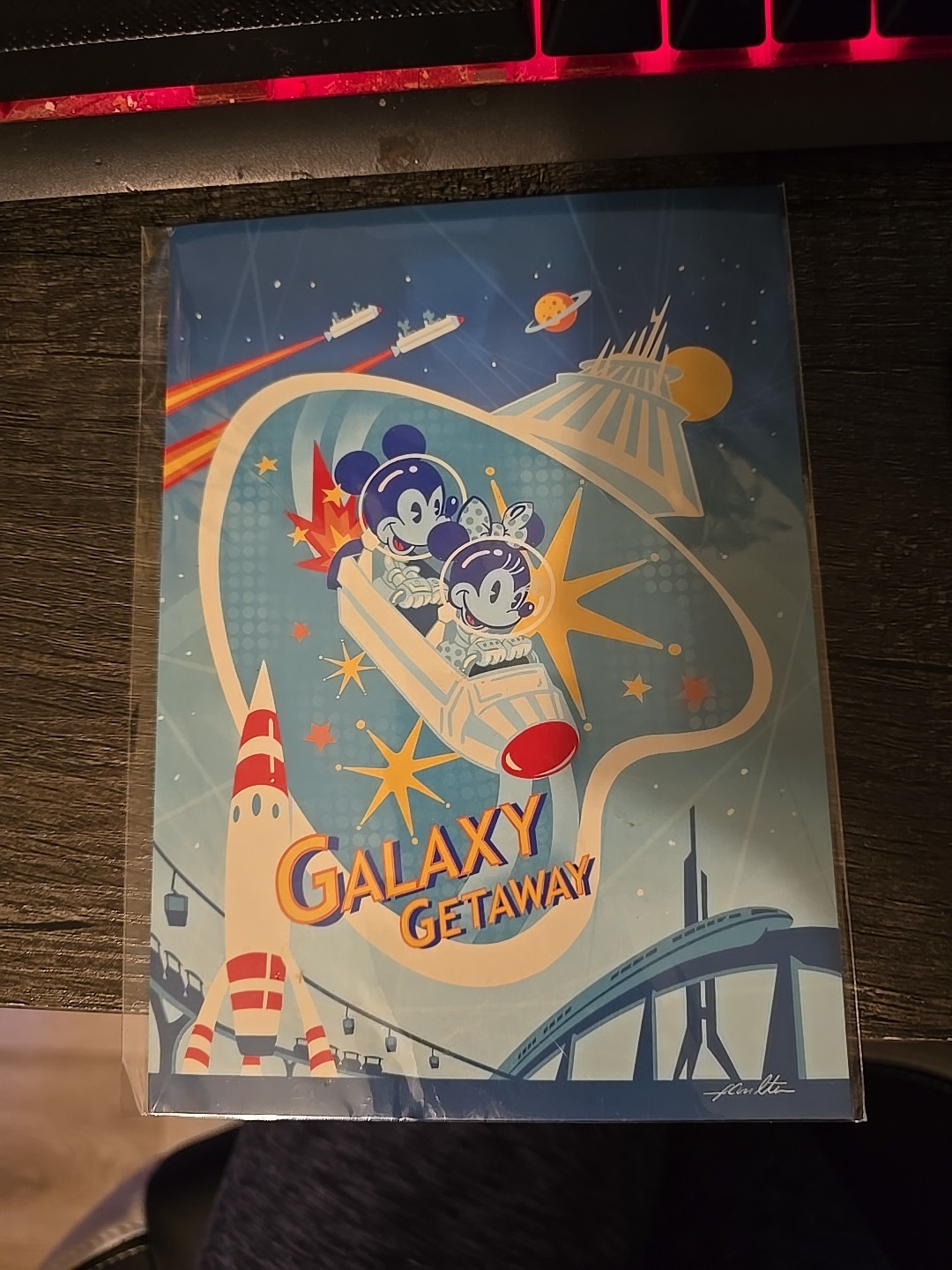 Disney Parks Space Mountain Galaxy Getaway Postcard by John Coulter