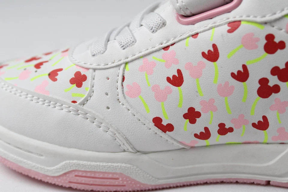 Disney Junior Niñas Pequeñas Estampado Floral Zapatillas bajas CD4 Blanco/Rosa EE. UU.:11 Foto 4 de 4