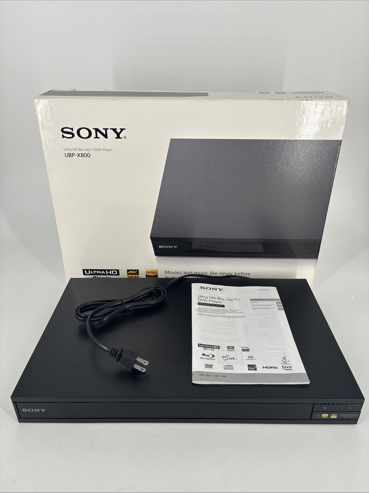 Sony UBP-X800 4K Ultra HD Blu Ray 3D Hi-Res Audio HDR No Rem