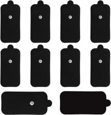 10 Pack Large TENS Unit Electrodes Pads, Upgraded Self-Adhesive Black-10 Pads