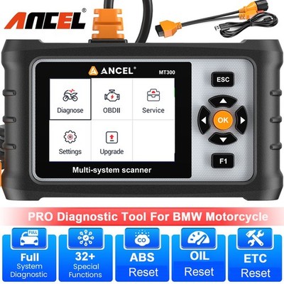 ANCEL MT300 Fit For BMW Motorcycle Scanner OBD2 Diagnostic Tool OIL ABS Bleeding