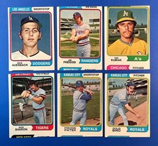 1974 Topps Baseball - Miscut Variation  Lot (6)