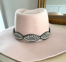 Rhinestone Black Velvet Hatband Bling