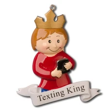 Text King Boy Personalized Christmas Tree Ornament