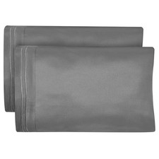Pillow Cases Size Set of 2 - Double Brushed 1500 Luxury Series Queen Grey