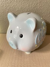 First Impressions Blue Adorable Piggy Bank