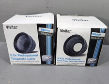 Vivitar 58mm 2.2x Telephoto  0.43x Wide Angle w/ Macro AF Lenses OPEN BOX 