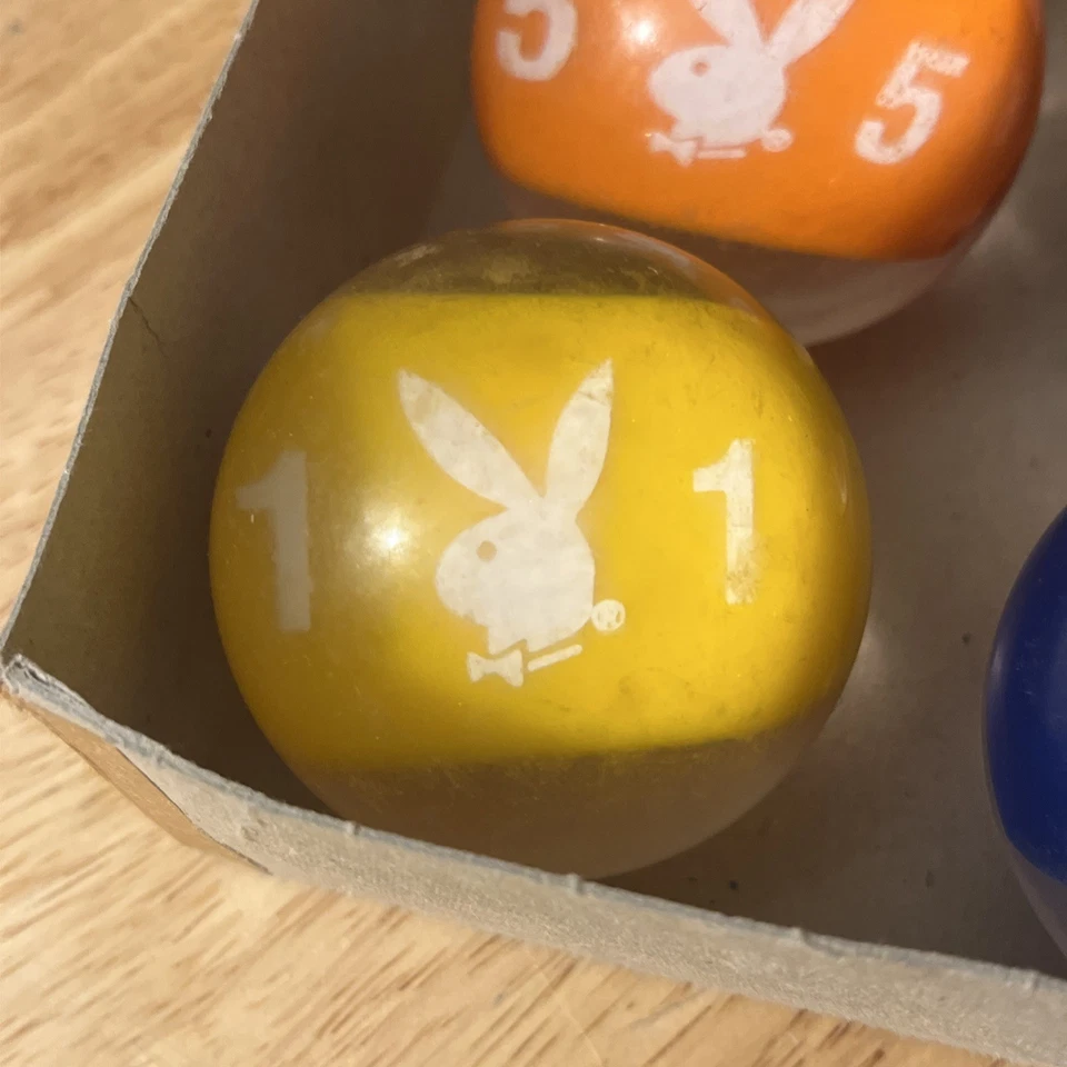 Juego de bolas de billar acrílico transparente vintage EPCO Playboy Bunny Foto 2 de 4