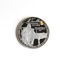 Life of Benjamin Franklin Founding Father 50mm Commemorative Proof Coin w/COA