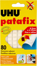 UHU Patafix 41710 - Gomma Adesiva Removibile, Bianco, Confezione Da 80 Gommini