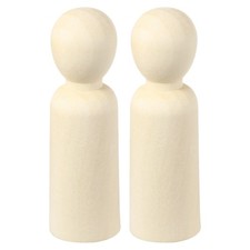 2 Pack Wood Peg 5 Inch Boy-Shape Unfinished Bodies Figures for Craft,