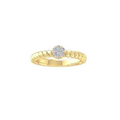 10K Yellow Gold 0.16Ct Lab Grown Diamond Composite Ring Size 7 Gift For Women