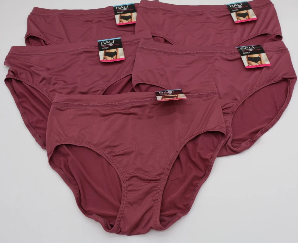 Bali Women's One Smooth U Modern Microfiber Brief Panty Berry Red Small Lot of 5 - Image 3 of 4