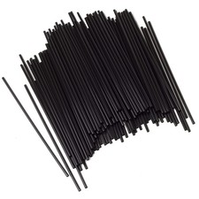 Chef Craft Select 5" Plastic Cocktail Coffee Stirrer Straws, 150-Pack Black