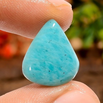 Natural Amazonite Pear Cabochon 6 Ct Green Loose Gemstone 15X13mm Jewelry Making