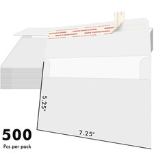 500 Invitation Envelopes 5.25"x7.25" Paper Envelopes A7 Self Seal Wedding Cards
