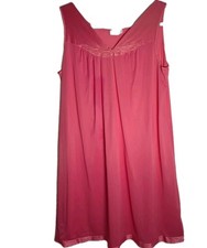 Vtg 60's Vassarette Pink Nightgown M Soft Nylon Satin Trim Grannycore Coquette