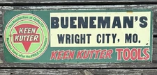 Vintage Antique Keen Kutter Tools Buenemen’s Wright City Missouri Tin Sign