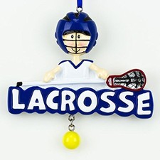 Lacrosse Boy Personalized Christmas Tree Ornament