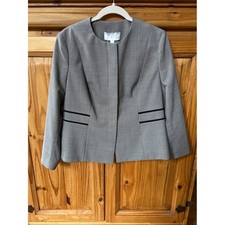Hugo Boss NWT Javilla1 Blazer Wool Houndstooth Print Structured Button Up