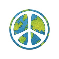 Peace Sign Over Earth Sticker Decal