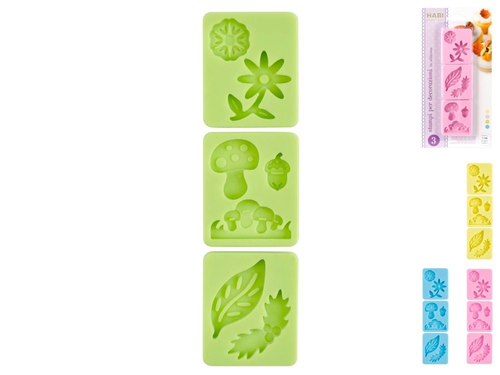 Pack Of 3 Silicone Molds Nature Habi