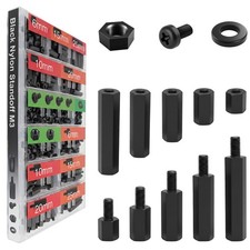 EEEEE M3 Black Nylon Standoff Screws Spacers 6mm 10mm 15mm 20mm 25mm,