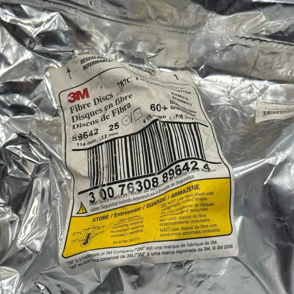 3M 787C TN Quick Change Fibre Disc 4-1/2 Inch 60+ Grit 89642 Ceramic-25PK - Image 2 of 3