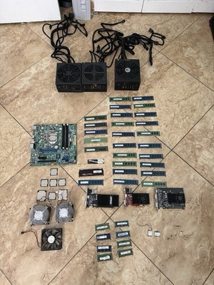 Computer Parts Lot AS-IS Parts/Repair Intel CPUs RAM GPUs PSUs SSD