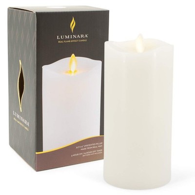 Luminara Flameless Pillar Candle X-Large (White, Unscented, 7.5 Inches Tall),...