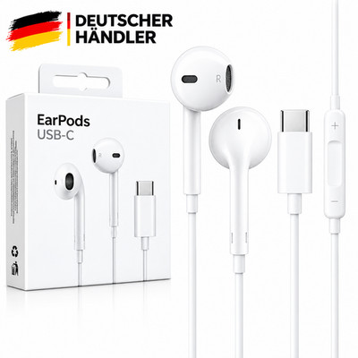Original Apple EarPods mit USB-C TYP-C weiss für iPhone 15 16 17 Serien