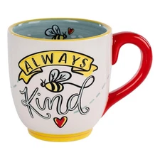 Handpainted 16 oz Beehive Be Kind Mug - Ceramic Coffee Cup for Hot Chocolate,...