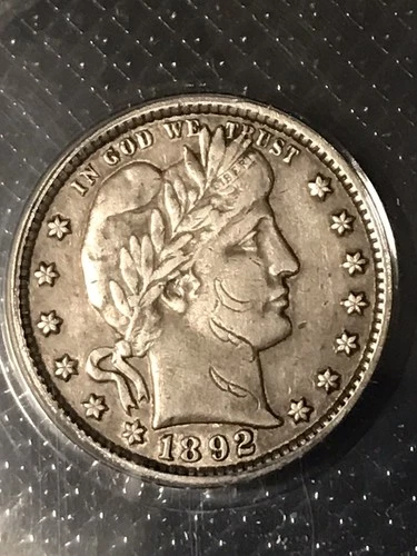 1892 Barber Quarter  EF40 Details
