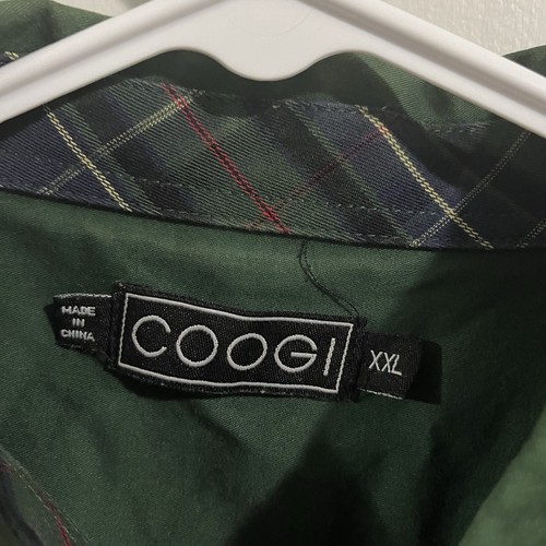 Vintage COOGIE Men's Green Plaid Embroidered Button-Up Shirt XXL - Picture 7 of 11