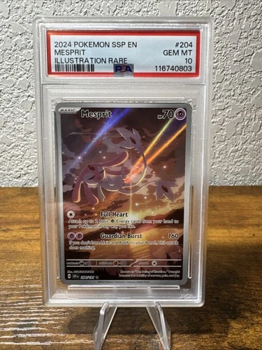 PSA 10 Mesprit 204/191 Surging Sparks SV08 Illustration Rare Holo 2024 EN
