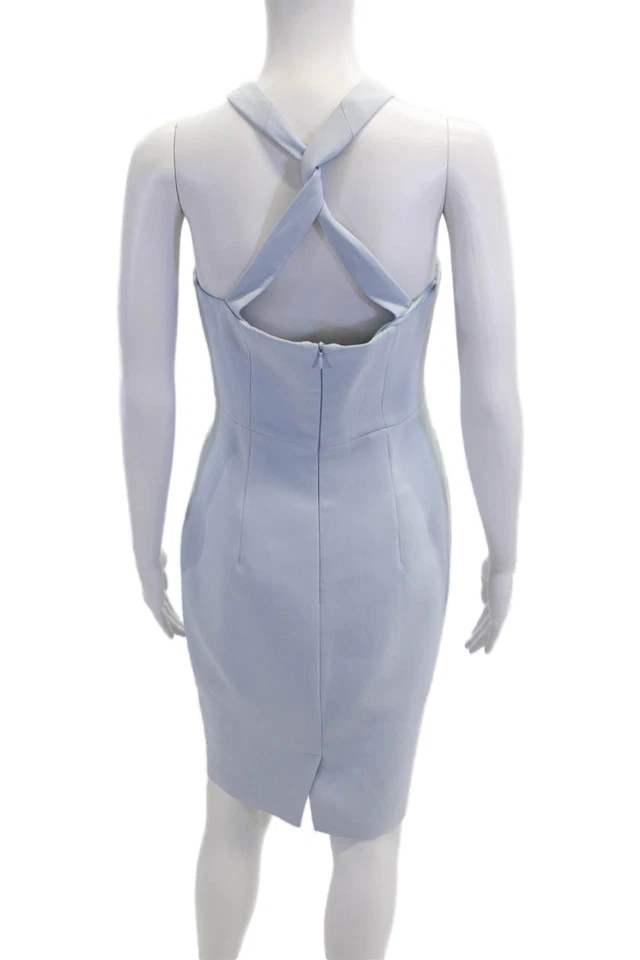 Vestido lápiz Keepsake para mujer con cremallera cuello halter sin mangas azul talla M Foto 3 de 4