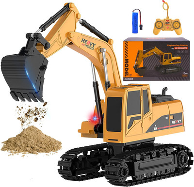 MQDMINI Construction Excavator - Toy Engineering Digger Truck, Remote Control Re