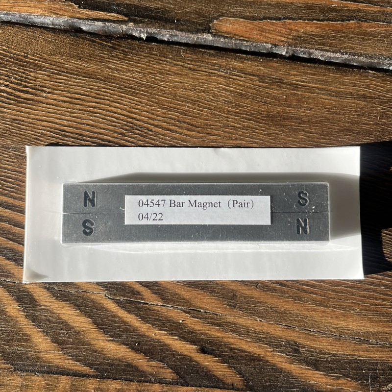 New & Unused N/S Marked Bar Magnet - Approx 4" - Pack of 2