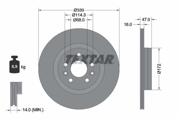 Textar 92351803 Bremsscheibe FüR Renault-image