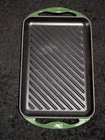 Le Creuset #33 Rectangular Enameled Cast Iron Skinny Griddle Grill Pan Green