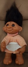 Original Vintage 1977 Thomas Dam 9" Troll Girl Doll 604 Made in Denmark BLING
