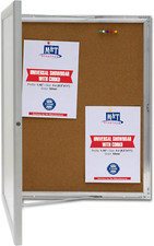 Enclosed Cork Bulletin Board 22X28 Inches Silver 1.06" Aluminum Lockable Weather