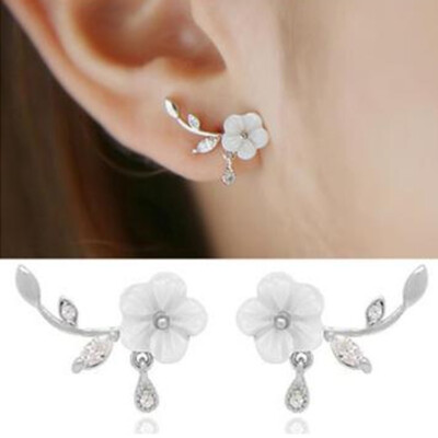 925 Silber vergoldet Damen Schmuck Kristall Ohrstecker Gänseblümchen Blume Ohrring