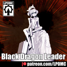 DnD Miniature 28 75mm Black Dragon Leader by LPOMC