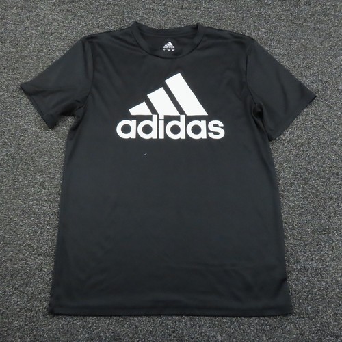 Adidas Shirt Youth XL Extra Large Black Climalite Short Sleeve Breathable Boys