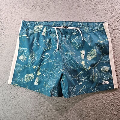 NWOT The North Face Swim Shorts Trunks Men's XXL Flash Dry Abstract Green Lined