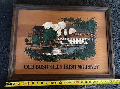 Old Bushmills Wooden Sign 25x18 1/2