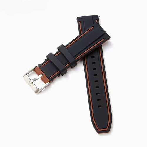 Premium Rubber Watch Strap Band Thick Divers Two Tone Quick Release 20mm 22mm UK - Picture 6 of 25