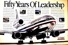American Airlines Cargo Ad 50 Years of Leadership McDonnell Douglas DC-10 16in